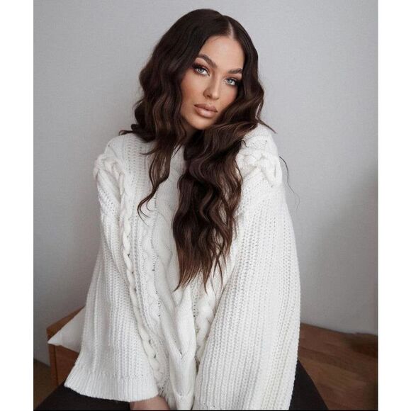 H&M Cable Knit Chunky Oversized Sweater Braided - Picture 11 of 16